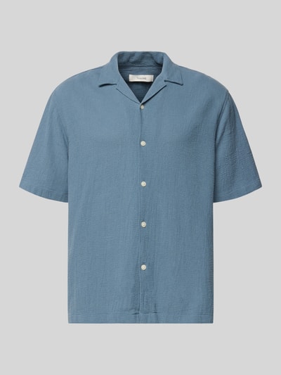 Produktfoto, Relaxed Fit Freizeithemd aus reiner Baumwolle Modell 'RLXCAL' von SELECTED HOMME, Optik:Unifarben, Strukturtextur, Kurzarm, einreihige Knopfleiste