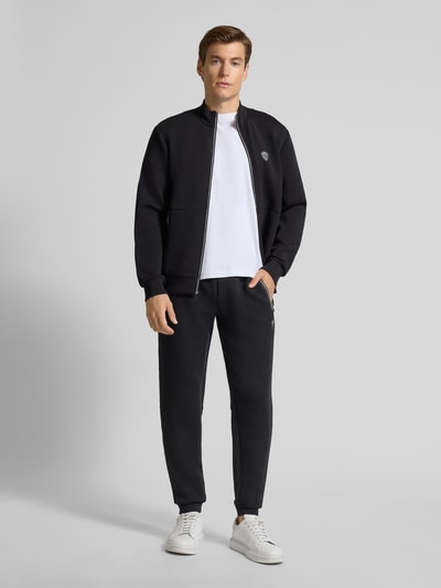 EA7 Emporio Armani Regular fit sweatjack met viscose, model 'Train' Zwart - 1