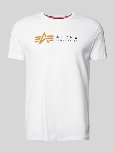 Alpha Industries T-Shirt mit Label-Print Weiss 1