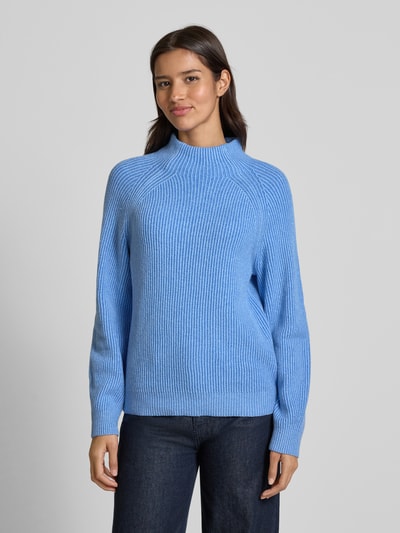 Tom Tailor Regular Fit Strickpullover aus Baumwoll-Mix mit Woll-Anteil Hellblau 4