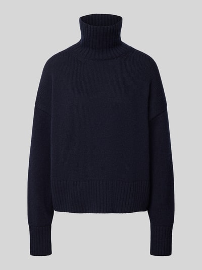 Lanius Gebreide pullover met opstaande kraag Marineblauw gemêleerd - 2