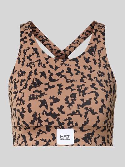 EA7 Emporio Armani Biustonosz sportowy z okrągłym dekoltem Beżowy 2