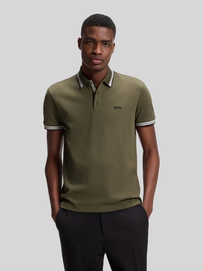 BOSS Green Koszulka polo o kroju regular fit z czystej bawełny model „PADDY” Antracytowy 4