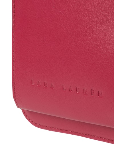 Lara Lauren Portemonnaie mit Handyfach aus Leder Pink 4