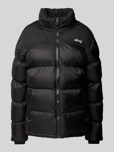 Schott NYC Steppjacke mit Label-Stitching Modell 'Utah' Black 1