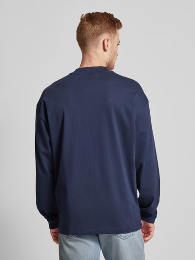 HUGO Sweatshirt mit Label-Detail Modell 'Daposo' Dunkelblau 5