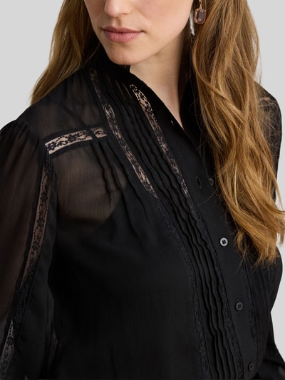 Lauren Ralph Lauren Regular Fit Langarmbluse mit Spitzenbesatz BLACK 3