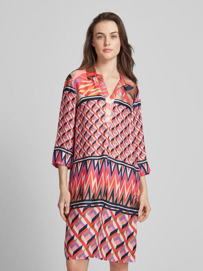 Betty Barclay Knielange jurk met all-over print Rood - 4