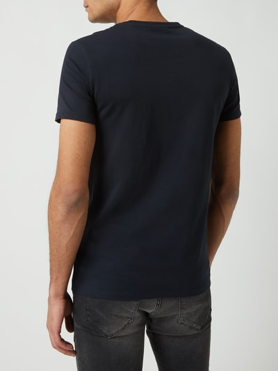 Casual Friday T-shirt met stretch, model 'Lincoln' Marineblauw - 5