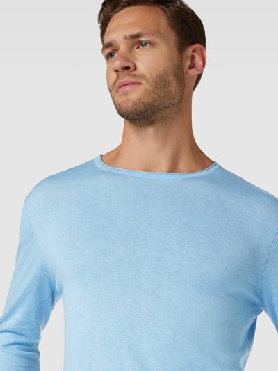 SELECTED HOMME Strickpullover in melierter Optik Modell 'Rome' Hellblau 3