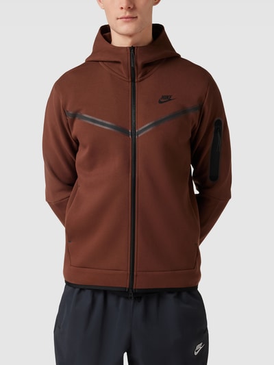 Nike Sweatjacke mit Kontraststreifen Modell 'TECH' Cognac 4