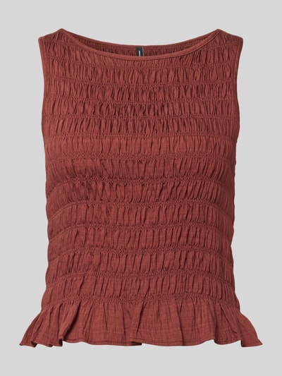 VERO MODA t-shirt o kroju slim fit z mieszanki wiskozy model 'NORI SMOCK' Rdzawoczerwony 2