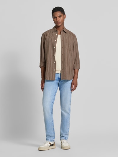 Tommy Hilfiger slim fit straight jeans van katoenmix model 'DENTON' Lichtblauw - 1