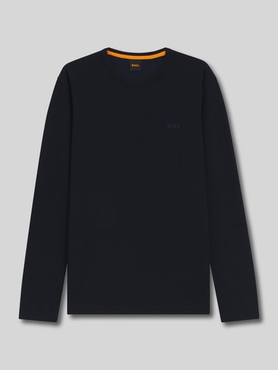 BOSS Orange Regular fit shirt met lange mouwen en wafelstructuur, model 'TEMPESTO' Donkerblauw - 2