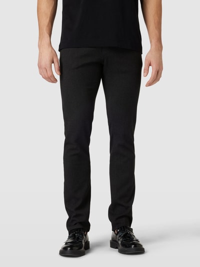 Pierre Cardin Tapered fit stoffen broek in gemêleerde look Zwart - 4