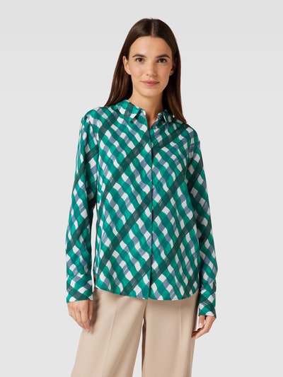 OPUS Blouse met all-over motief, model 'Falkine' Groen - 4