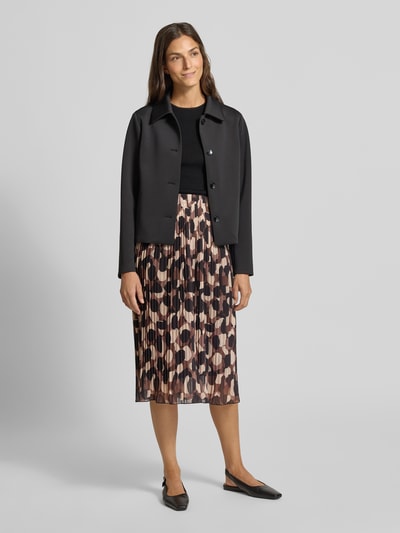 ZABAIONE Midirok met plissévouwen Middenbruin - 1