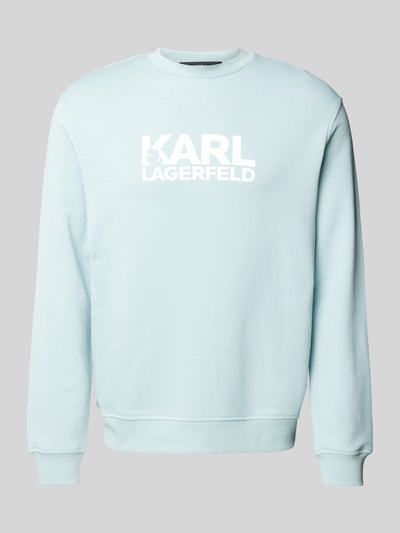 Karl Lagerfeld Sweatshirt mit Label-Print Hellblau 2