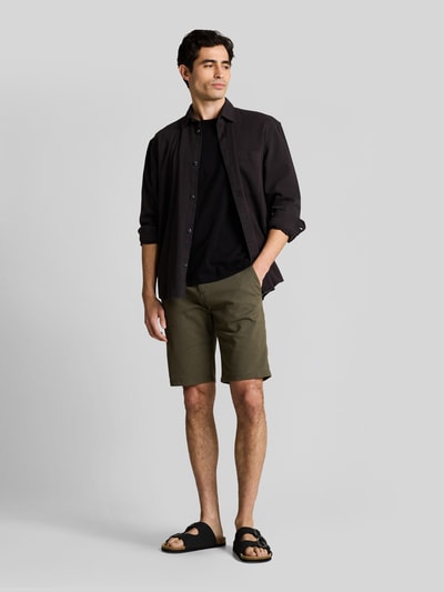 Tom Tailor Slim Fit Chinoshorts aus reiner Baumwolle Oliv 1