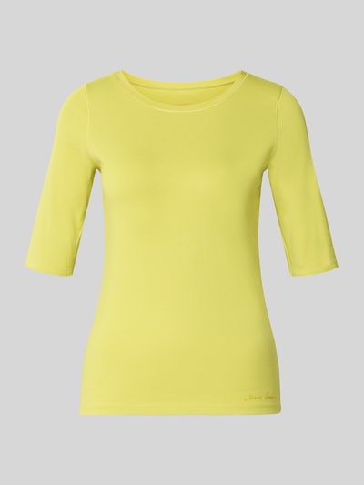 Produktfoto, Damen T-Shirt mit Rundhalsausschnitt und 1/2-Arm von Marc Cain in Gelb, aus Baumwoll-Elasthan-Mix, Regular-Fit, glatte Textur