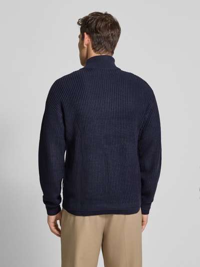 Jack & Jones Sweter z dzianiny z zamkiem błyskawicznym model ‘KAITO’ Granatowy 5