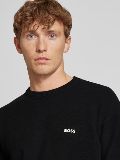 BOSS Green Pullover mit Strukturmuster Modell 'Rartic' Black 3