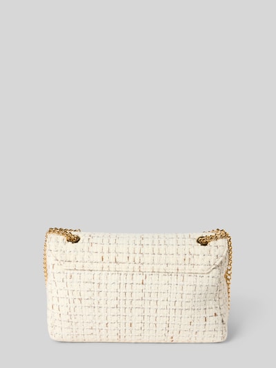 VALENTINO BAGS Torba na ramię z aplikacją z logo model ‘Tweed’ Écru 3