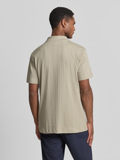 Lindbergh Regular Fit Poloshirt in Jaquard-Strick Oliv 5