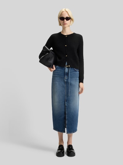 HUGO Regular fit gebreid jack met alpacamix, model 'SIRA' Zwart - 1