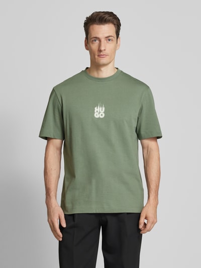 HUGO T-Shirt mit Label-Print Modell 'Dalsar' Mint 4