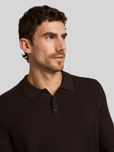 Tom Tailor Regular fit pullover met polokraag Donkerbruin - 3