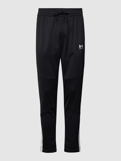 Under Armour Spodnie dresowe z nadrukiem z logo model ‘Tricot Fashion Track Pant’ Czarny 2