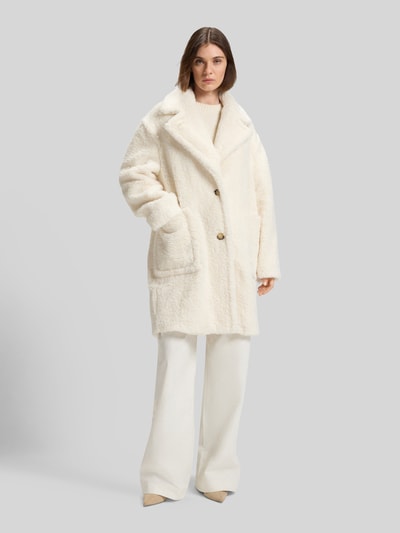 BOSS Orange Regular Fit Teddy-Mantel mit großen Taschen Modell 'CATEDY' Weiss 4