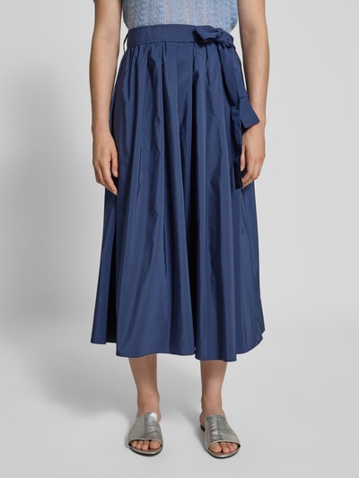 Weekend Max Mara Spódnica midi rozkloszowana z paskiem w talię Granatowy 4