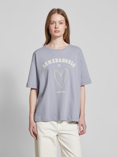 Armedangels T-Shirt mit Label- und Statement-Print Modell 'GIANNAA FORTUNE' Lavender 4