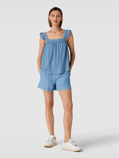 Vero Moda Top van lyocell met volants, model 'HARPER' Jeansblauw - 1