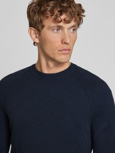 BOSS Gebreide pullover met ronde hals, model 'EMALVO' Donkerblauw - 3