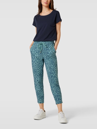 Christian Berg Woman Sweatpants met dierenprint Oceaanblauw - 1