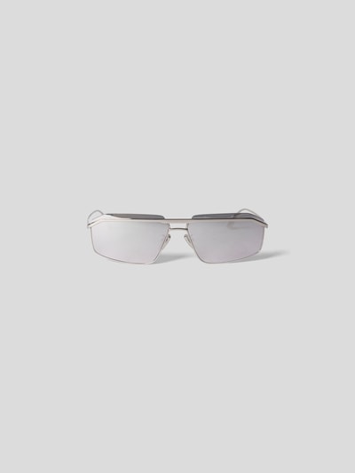 Balenciaga Sonnenbrille mit Label-Prägung Silber 2