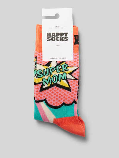 Happy Socks Socken mit Label-Print Pink 3