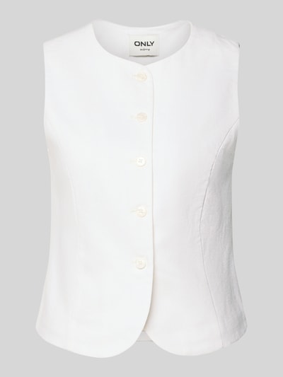 ONLY Regular Fit Weste aus Viskose-Leinen-Mix Modell 'GOA' Weiss 2