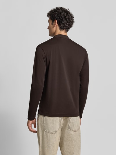 DRYKORN Shirt met lange mouwen met opstaande kraag model 'MORITZO' Donkerbruin - 5