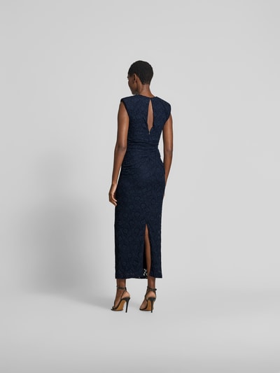 ROTATE Maxikleid mit Rundhalsausschnitt Dunkelblau 5