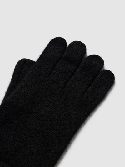 Christian Berg Woman Handschuhe aus Kaschmir mit breitem Umschlang Black 3