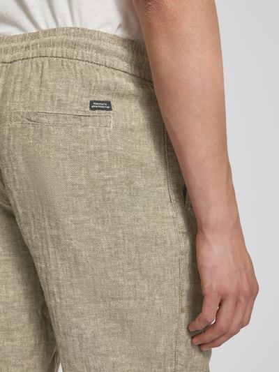 Blend Regular Fit Leinenshorts mit Tunnelzug Modell 'MORGAN' Oliv 3