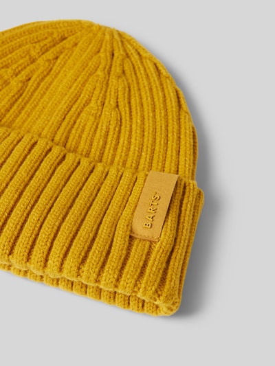 Barts Beanie met labeldetail, model 'SUMTER' Mosterdgeel - 2