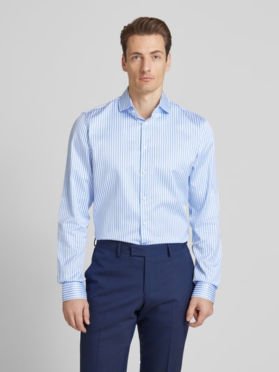 Jake*s Slim Fit Businesshemd in Premiumqualität mit extra langem Arm Bleu 4