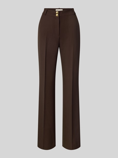 Produktfoto, Slim Fit Schmale Hose mit Viskose-Anteil von GANT in Dunkelbraun, unifarben, Bügelfalten, Eingrifftaschen, Twill-Struktur