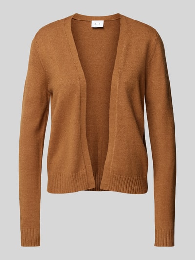 Vila Cardigan mit gerippten Abschlüssen Modell 'RIL' Camel 2