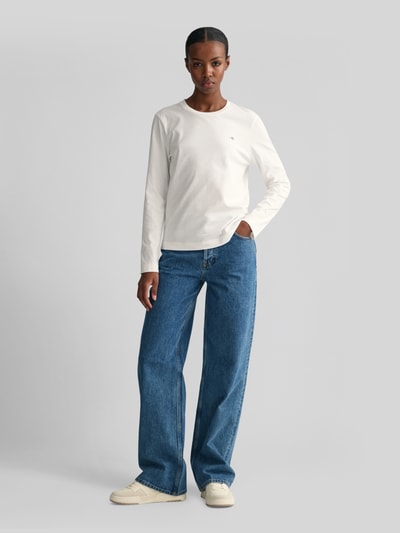 GANT Regular Fit Langarmshirt aus reiner Baumwolle Weiss 1